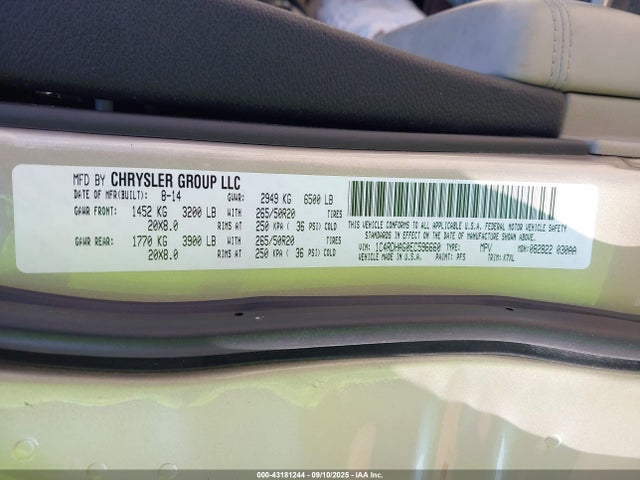 1C4RDHAG0EC596660 Dodge 2014