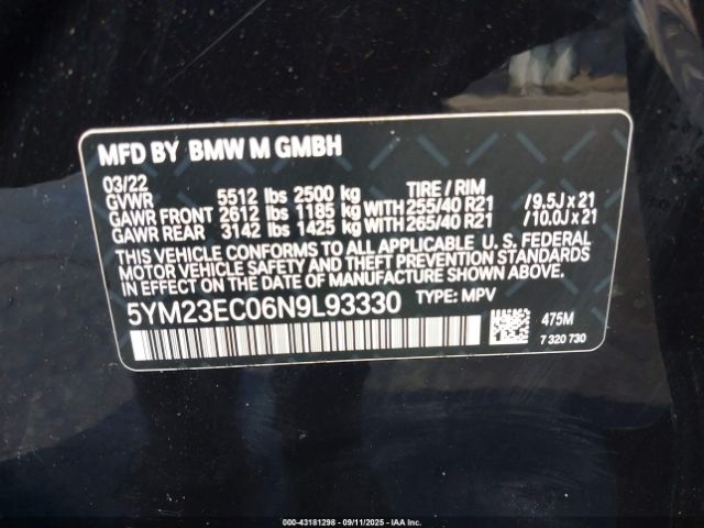 2022 BMW X4 M 5YM23EC06N9L93330 Photo 8