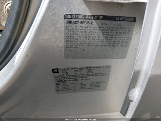 Buick lcv -sidi: spark ignited direct injection, vvt: variable valve timing, e85 max, e0-e100, alum, dcvcp 2017 LRBFXBSA6HD003348 Image 9