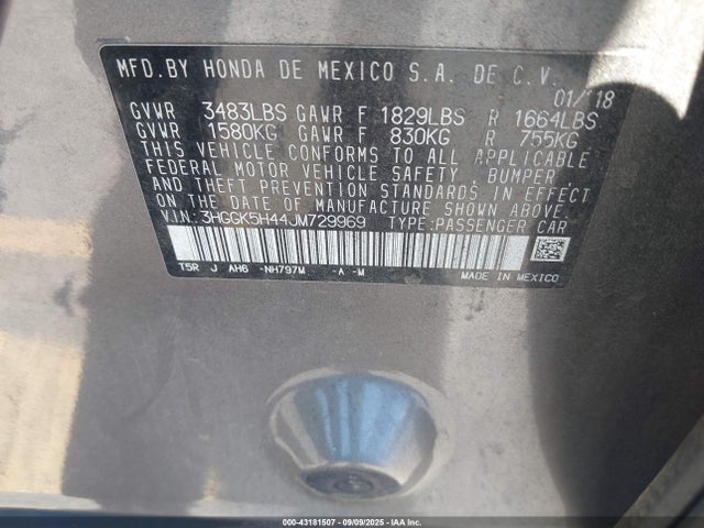 3HGGK5H44JM729969 Honda l15b1