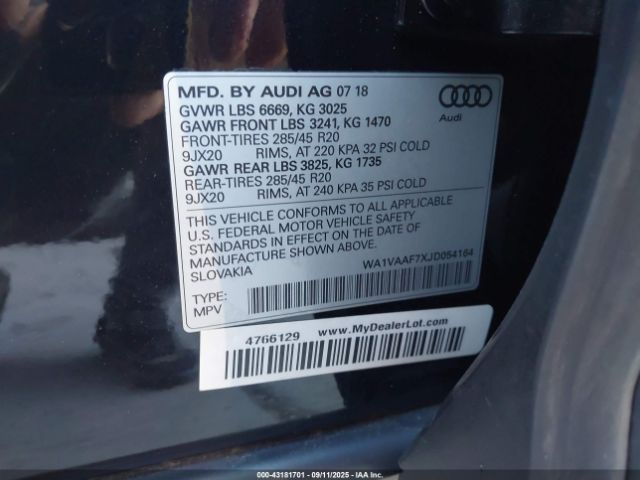 2018 AUDI Q7 WA1VAAF7XJD054164 Photo 8