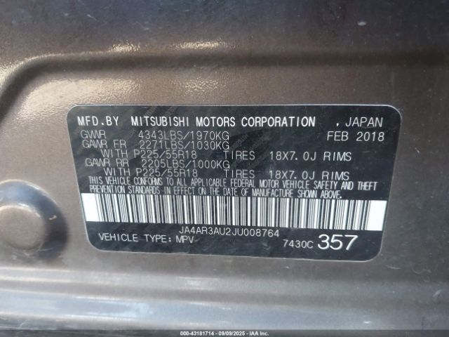 2018 MITSUBISHI OUTLANDER SPORT JA4AR3AU2JU008764 Photo 8
