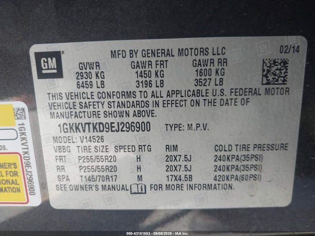GMC llt 2014 1GKKVTKD9EJ296900 Image 22