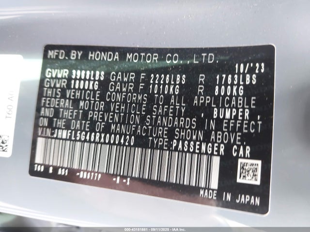 JHMFL5G46RX000420 Honda k20c1