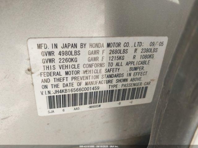 2006 ACURA RL JH4KB16566C001459 Photo 8