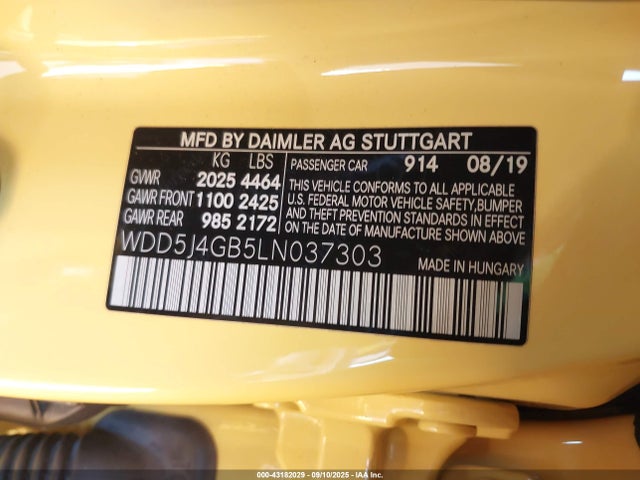 WDD5J4GB5LN037303 Mercedes-Benz m260