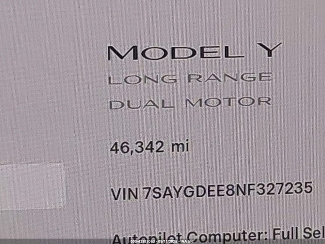 7SAYGDEE8NF327235 Tesla 2022