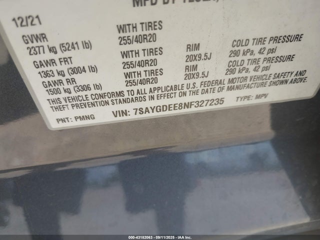 2022 TESLA MODEL Y 7SAYGDEE8NF327235 Photo 8