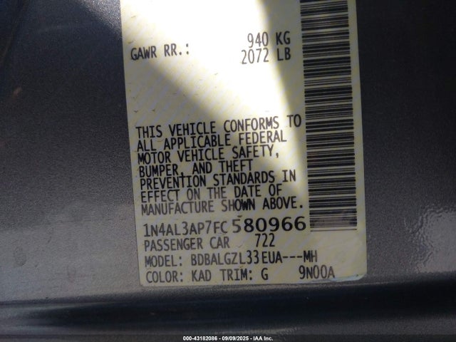 Nissan 2015 2015 1N4AL3AP7FC580966 Image 9