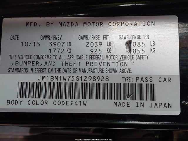 JM1BM1W75G1298928 Mazda pe