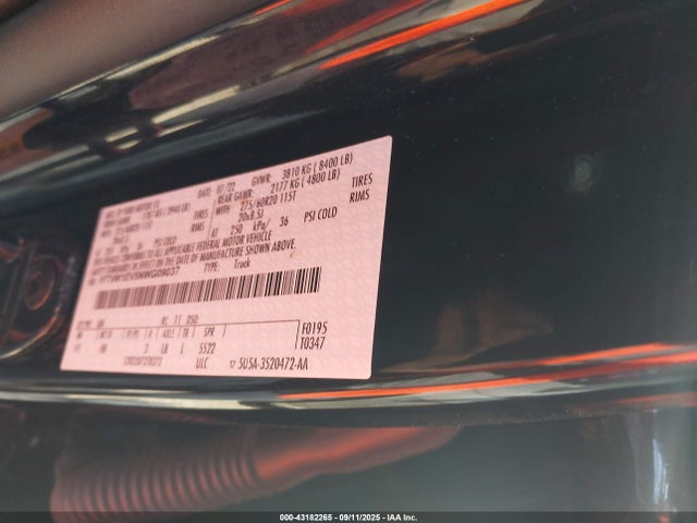 2022 FORD F-150 LIGHTNING 1FTVW1EV5NWG09037 Photo 8