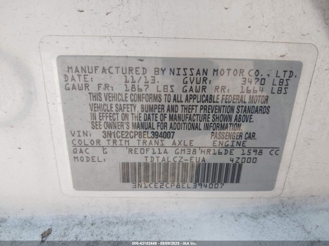 Nissan 2014 2014 3N1CE2CP8EL394007 Image 9