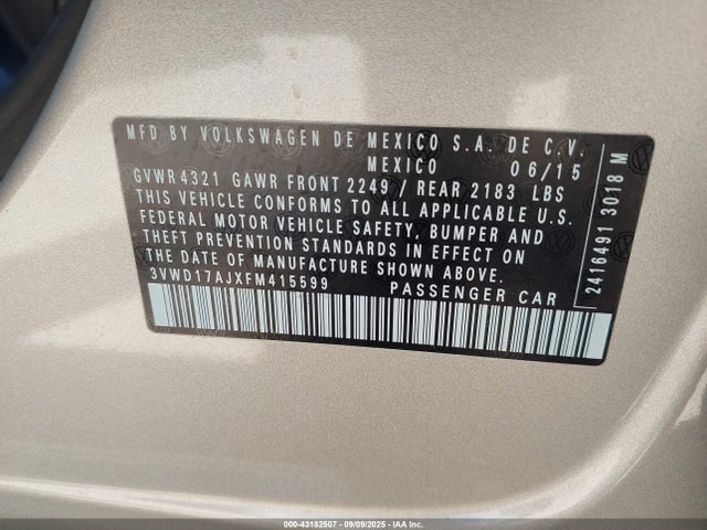 3VWD17AJXFM415599 Volkswagen 1.8t