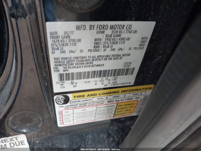 2017 FORD EXPEDITION EL 1FMJK2AT2HEA74923 Photo 8