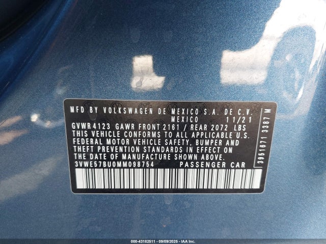 3VWE57BU0MM098754 Volkswagen tsi