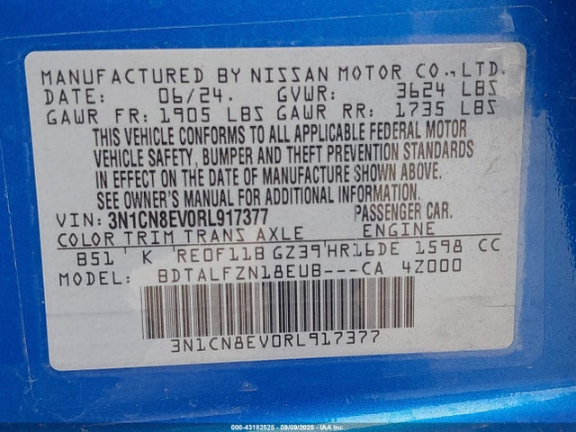 Nissan 2024 2024 3N1CN8EV0RL917377 Image 9