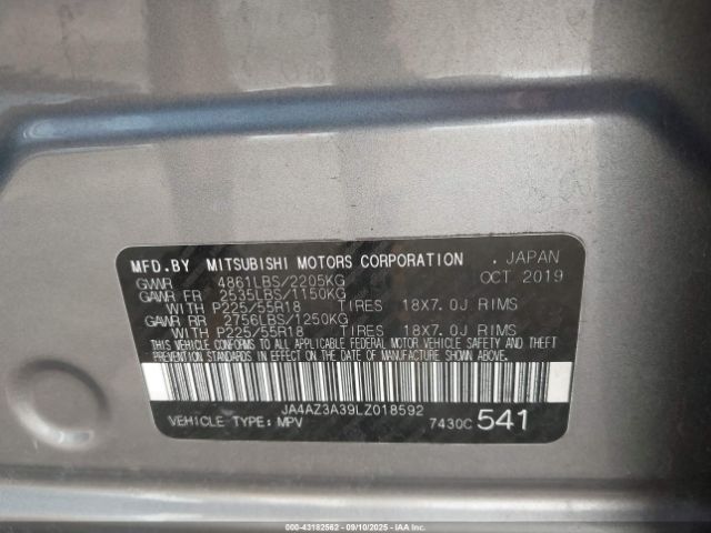 2020 MITSUBISHI OUTLANDER JA4AZ3A39LZ018592 Photo 8