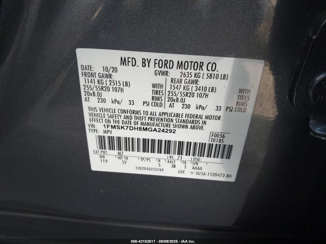 1FMSK7DH8MGA24292 Ford 2021