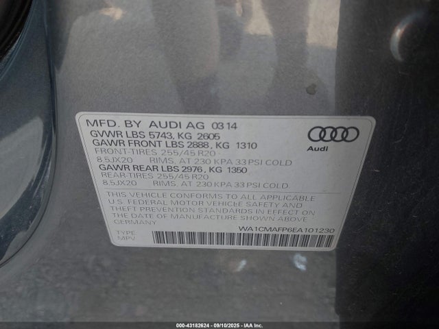 WA1CMAFP6EA101230 Audi Q5