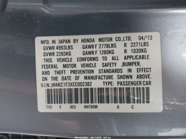 2014 ACURA RLX JH4KC1F3XEC002382 Photo 8