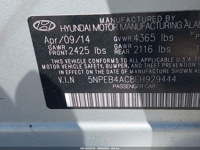 5NPEB4AC8EH929444 Hyundai gamma