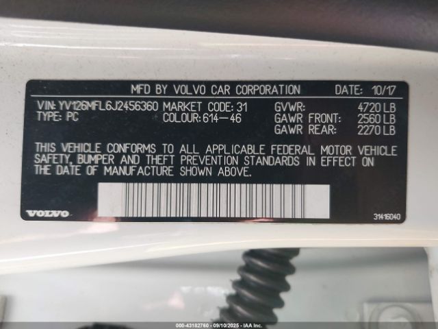 2018 VOLVO S60 YV126MFL6J2456360 Photo 8