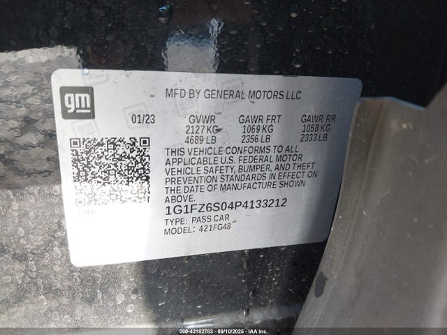 1G1FZ6S04P4133212 Chevrolet 2023