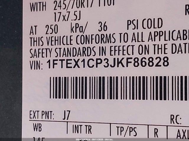Ford 2.7l-4v 2018 1FTEX1CP3JKF86828 Image 9
