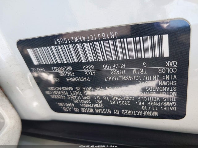 JN1BJ1CP4KW216067 Nissan 2019