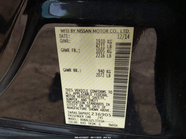 1N4AL3APXFC236905 Nissan Altima