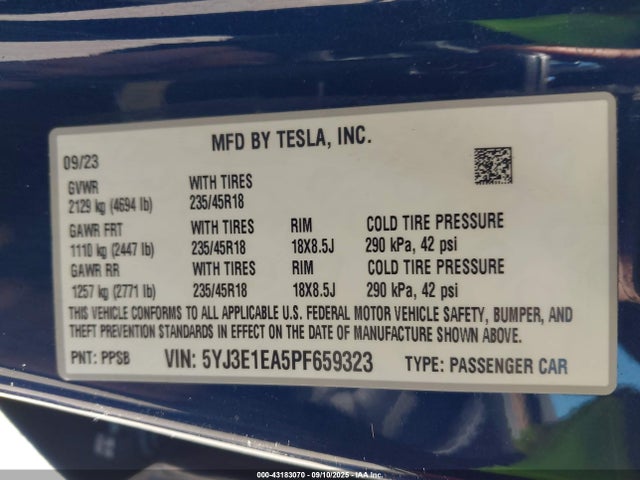 2023 TESLA MODEL 3 5YJ3E1EA5PF659323 Photo 8