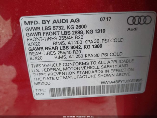2018 AUDI SQ5 WA1A4BFY1J2031985 Photo 8