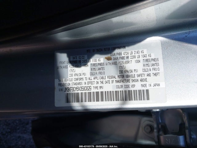 JM3KFBCM5N0580829 Mazda py cylinder deactiviation