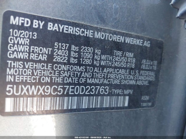 5UXWX9C57E0D23763 BMW X3