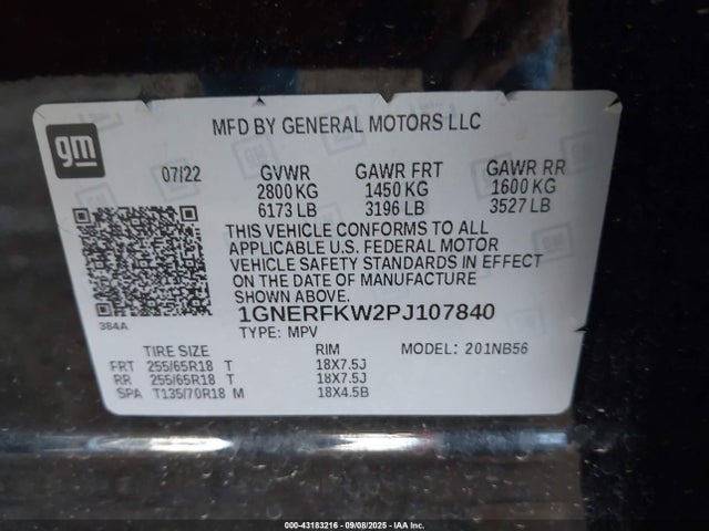 1GNERFKW2PJ107840 Chevrolet lfy