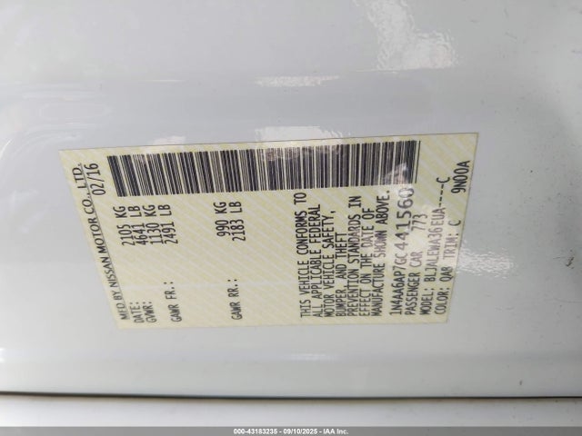Nissan Maxima 2016 1N4AA6AP7GC441560 Image 9