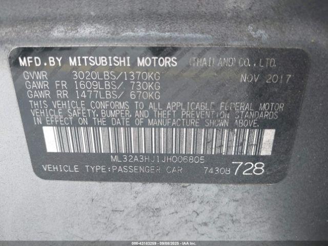 2018 MITSUBISHI MIRAGE ML32A3HJ1JH006805 Photo 8