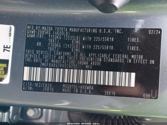 Toyota m20a-fxs 2024 7MUFBABG2RV028712 Image 9