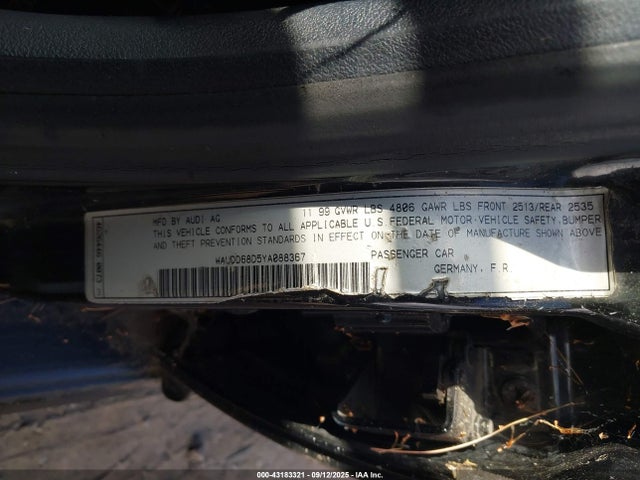 2000 AUDI S4 WAUDD68D5YA088367 Photo 8