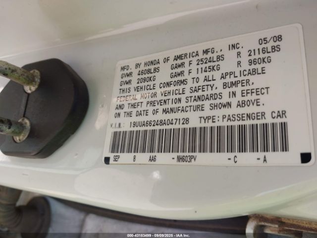 2008 ACURA TL 19UUA66248A047128 Photo 8
