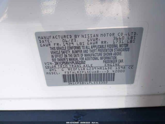 3N1CP5BV1PL553352 Nissan Kicks