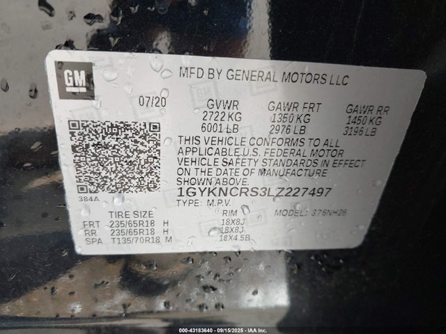 2020 CADILLAC XT5 1GYKNCRS3LZ227497 Photo 8