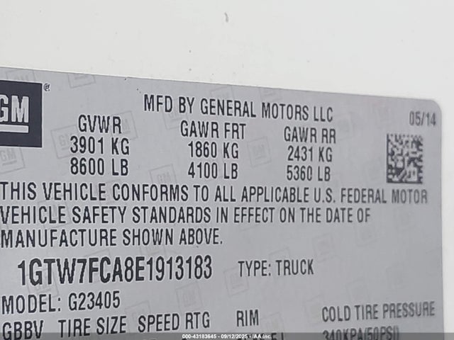 GMC l20 - flex fuel(gas/ethanol), iron 2014 1GTW7FCA8E1913183 Image 9
