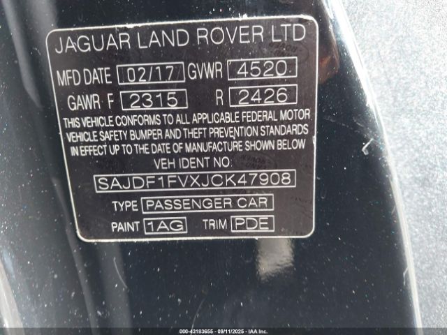 2018 JAGUAR F-TYPE SAJDF1FVXJCK47908 Photo 8