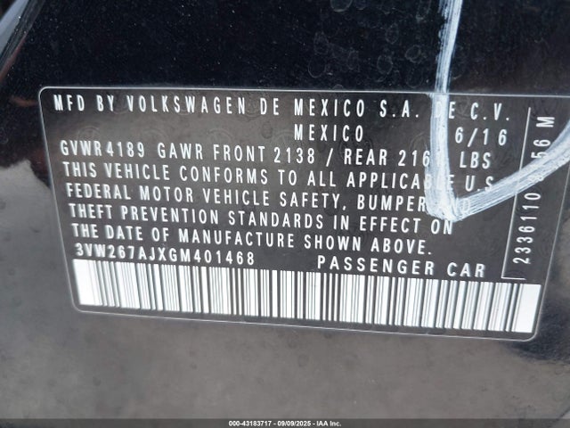 3VW267AJXGM401468 Volkswagen 1.4t