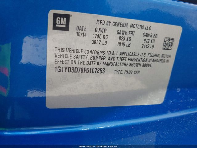 2015 CHEVROLET CORVETTE 1G1YD3D78F5107883 Photo 8