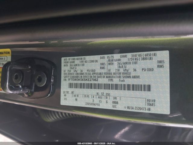 2025 FORD F-150 1FTEW3K5XSKE27062 Photo 8