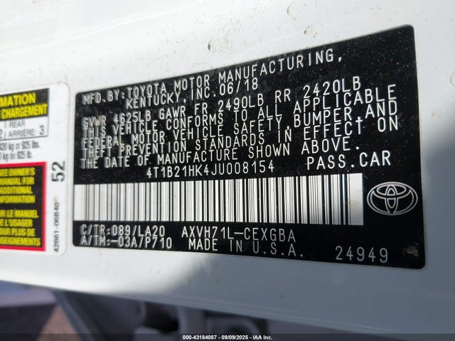 4T1B21HK4JU008154 Toyota a25a-fxs port+direct