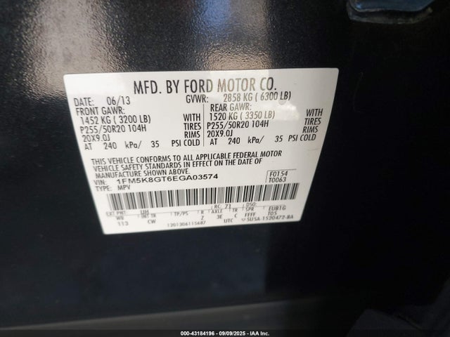 1FM5K8GT6EGA03574 Ford Explorer
