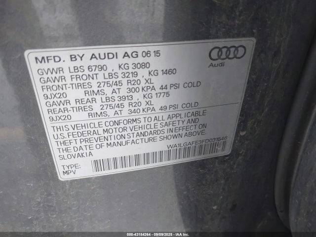 2015 AUDI Q7 WA1LGAFE3FD031546 Photo 8